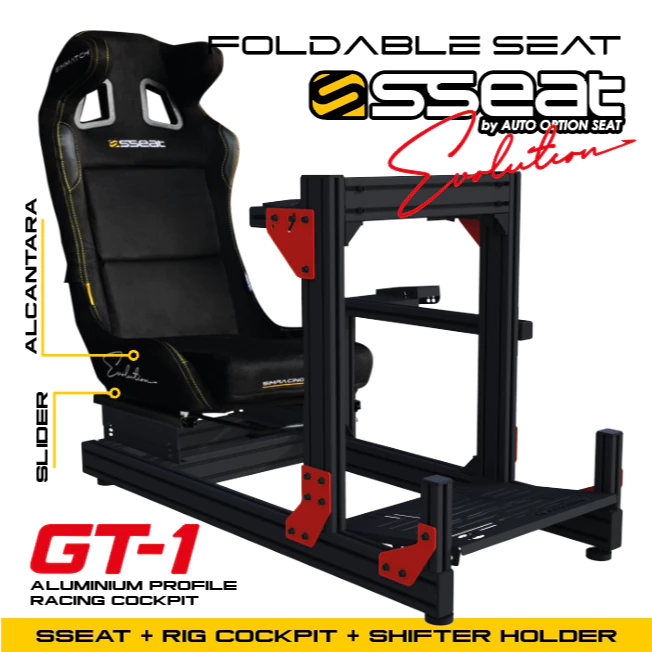 Simmatch Racing Simulator Rig Stand GT1 Aluminium Profile Sim Racing Stand for Logitech G29 Thrustmaster T300 T150 - Image 9