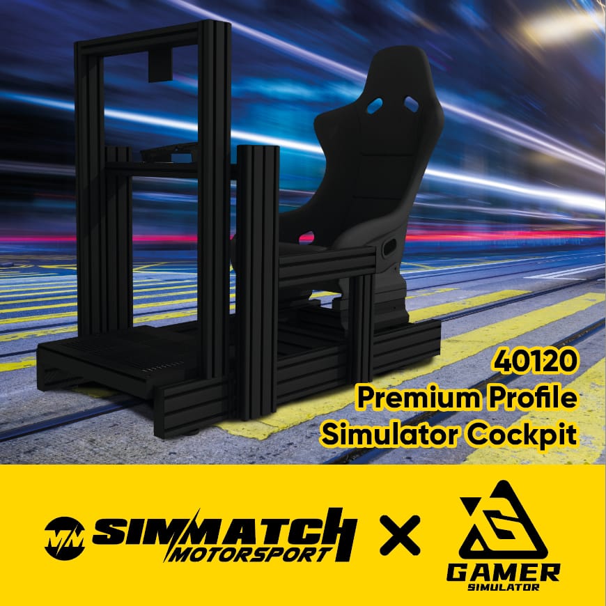 Simmatch Racing Simulator Rig Stand 40120 / 40160 Aluminium Profile Sim Racing Stand for Logitech G29 Thrustmaster T300