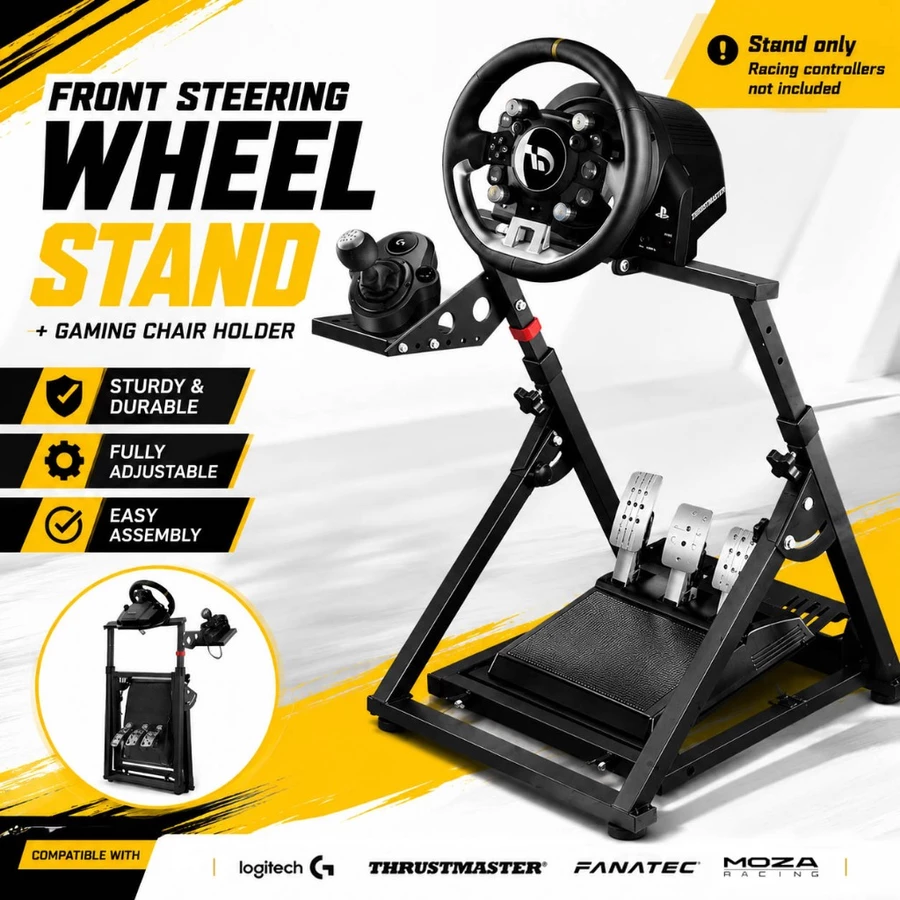Foldable Racing Simulator Steering Wheel Stand Rig for Logitech Thrustmaster MOZA Fanatec Sim Racing - Image 4