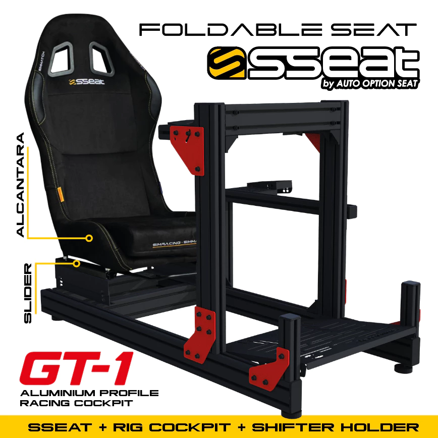 Simmatch Racing Simulator Rig Stand GT1 Aluminium Profile Sim Racing Stand for Logitech G29 Thrustmaster T300 T150 - Image 7