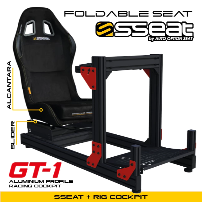 Simmatch Racing Simulator Rig Stand GT1 Aluminium Profile Sim Racing Stand for Logitech G29 Thrustmaster T300 T150 - Image 6