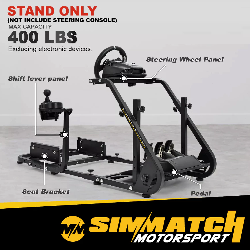 Simmatch Full Set Racing Simulator Steering Wheel Stand Logitech G25 G27 G29 G920 T300 - Image 3