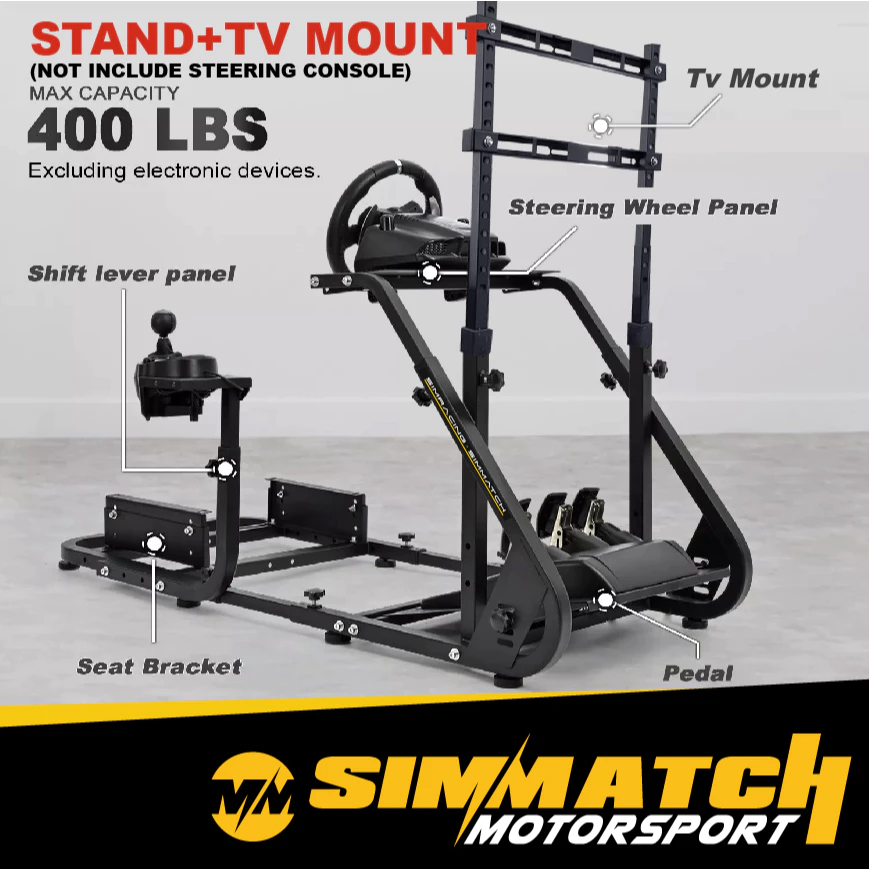Simmatch Full Set Racing Simulator Steering Wheel Stand Logitech G25 G27 G29 G920 T300 - Image 4