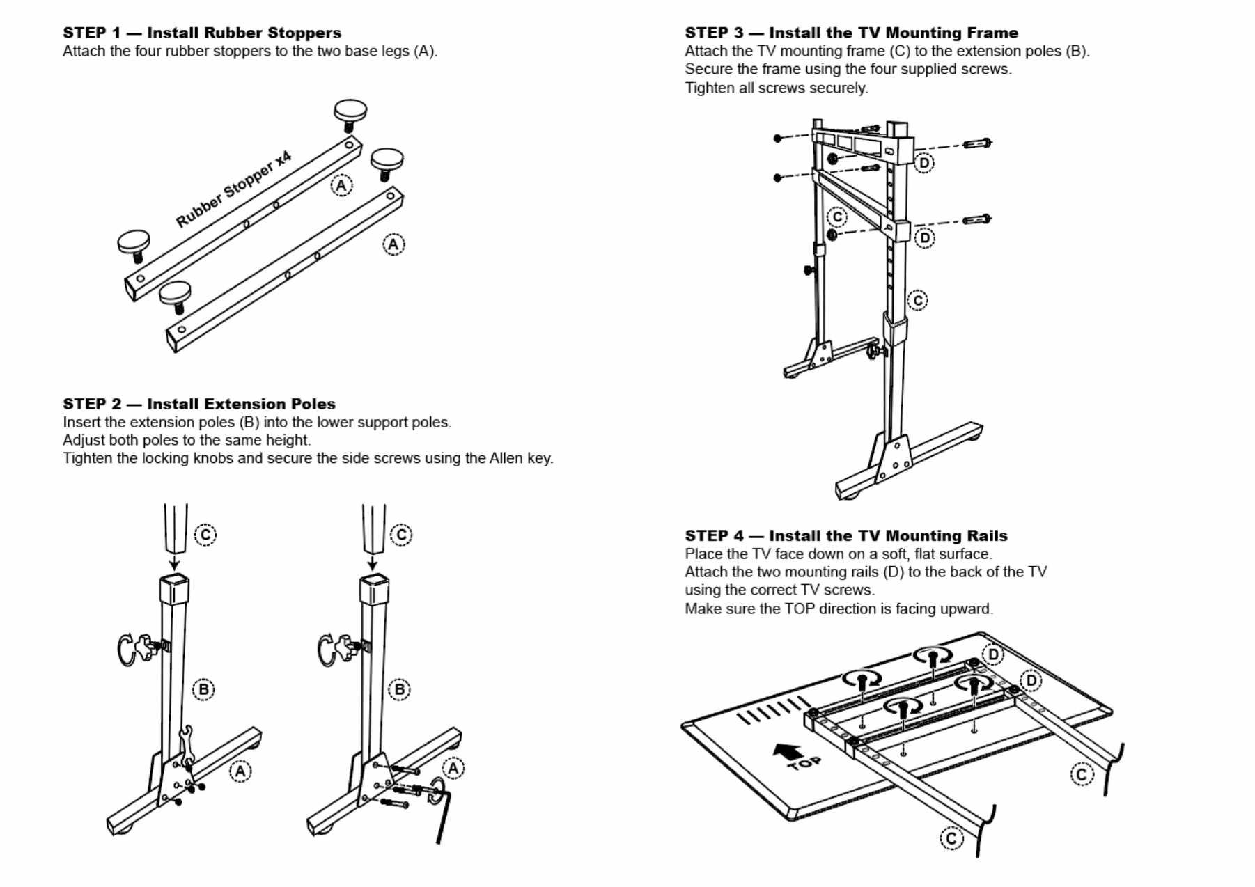4040 Aluminium Profile Monitor/TV Stand for Simulator Racing Rig 32in - 65in TV - Image 5