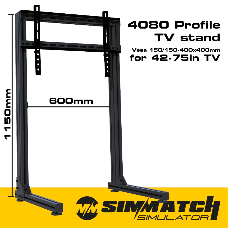 4040 Aluminium Profile Monitor/TV Stand for Simulator Racing Rig 32in - 65in TV - Image 2