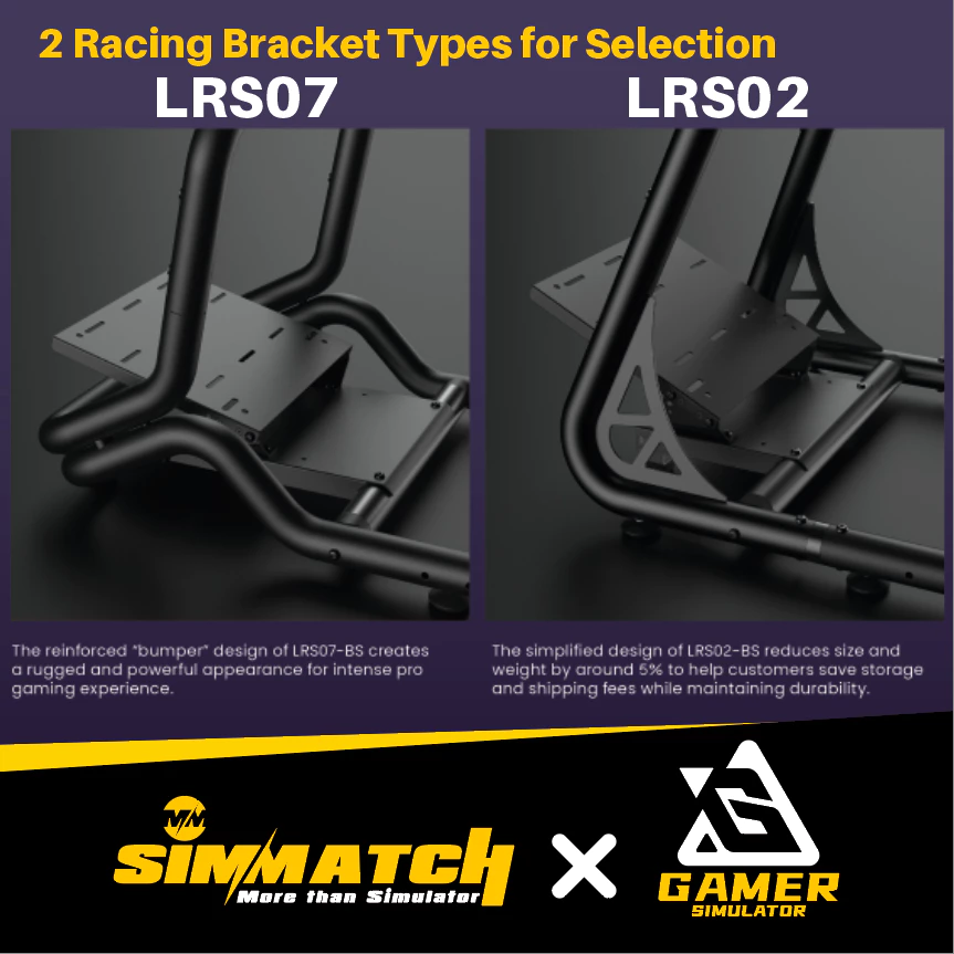 Simmatch Premium Racing Simulator Cockpit Seat Full Set Racing Simulator Steering Wheel Stand G29 T300 Fanatec Tube Rig - Image 5