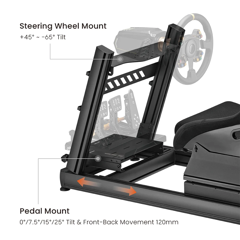 Simmatch Upscale Aluminum Racing Simulator Cockpit For Moza Fanatec Logitech Thrustmaster G29 G923 R3 R5 T300 DDpro DD1 - Image 3