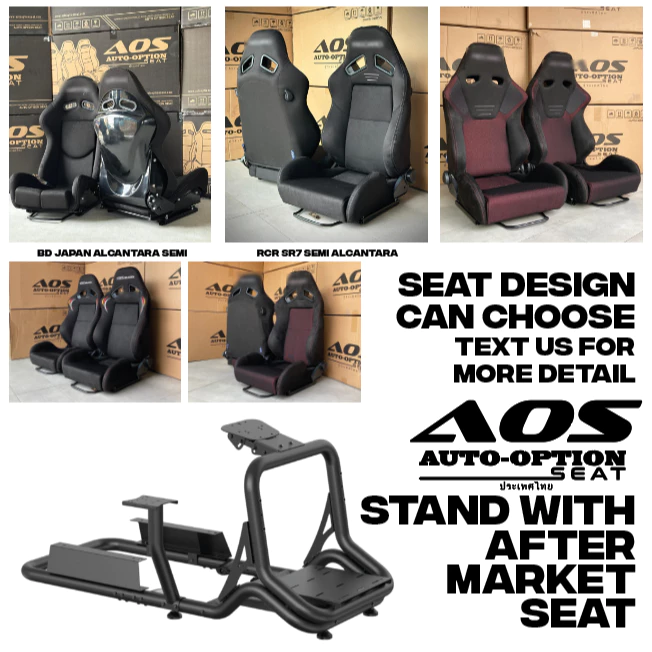 Simmatch Premium Racing Simulator Cockpit Seat Full Set Racing Simulator Steering Wheel Stand G29 T300 Fanatec Tube Rig - Image 11