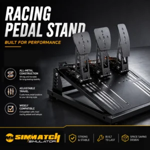 Simmatch Adjustable Racing Pedal Floor Stand with Wheel Chair Holder