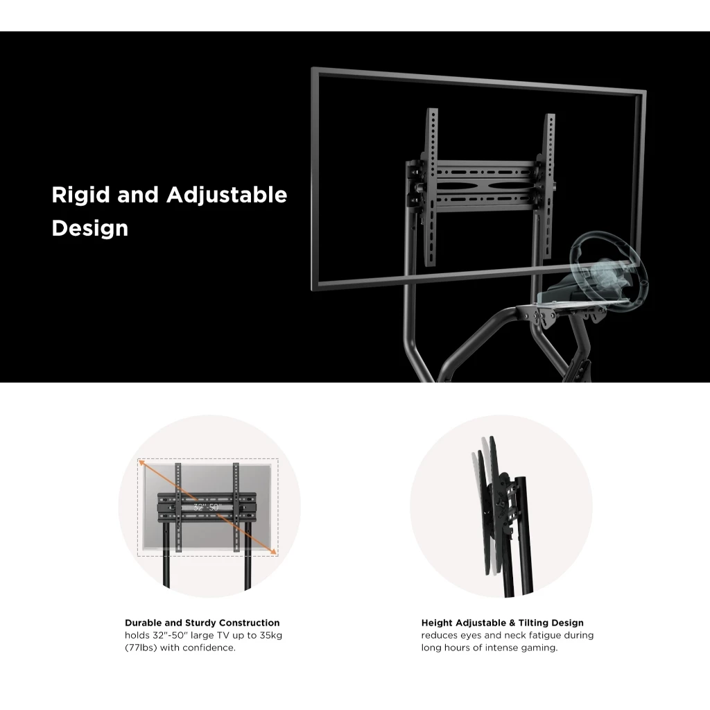 Single Monitor Mount or Shifter Mount for LRS03-BS Racing Simulator Cockpit - Image 4