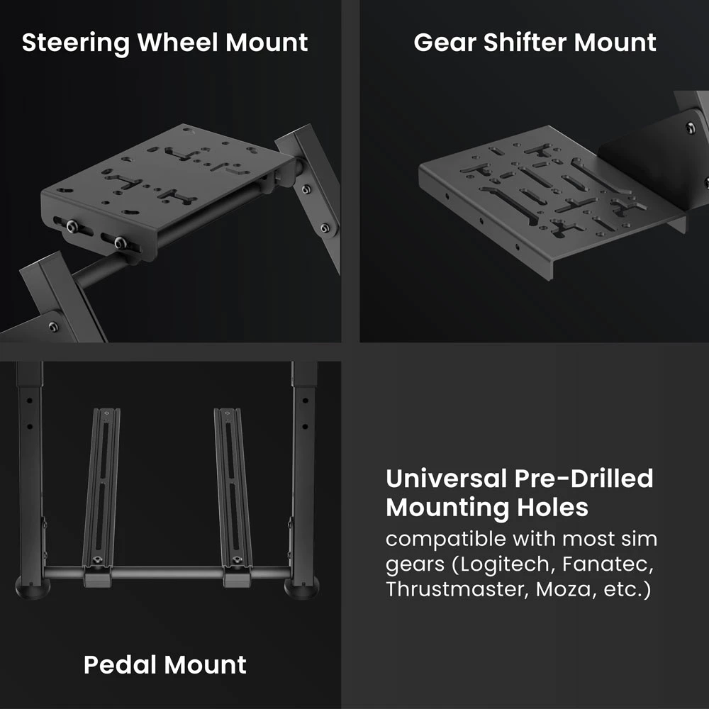 Foldable Racing Simulator Sim Steering Wheel Stand With Chair Fixing Units Logitech Fanatec Thrustmaster Moza - Image 2