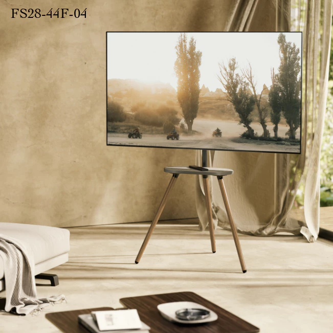 Brateck FS28-44F-04 Easel Studio Tripod TV Floor Stand with Shelf for 43-65 Inch TVs Wood Legs - Image 2