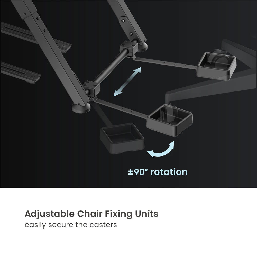 Foldable Racing Simulator Sim Steering Wheel Stand With Chair Fixing Units Logitech Fanatec Thrustmaster Moza - Image 3