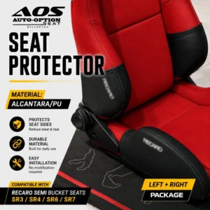 AOS Premium Suede Seat Protector Set for Recaro SR3 SR4 Semi Bucket Seats Wear Protection