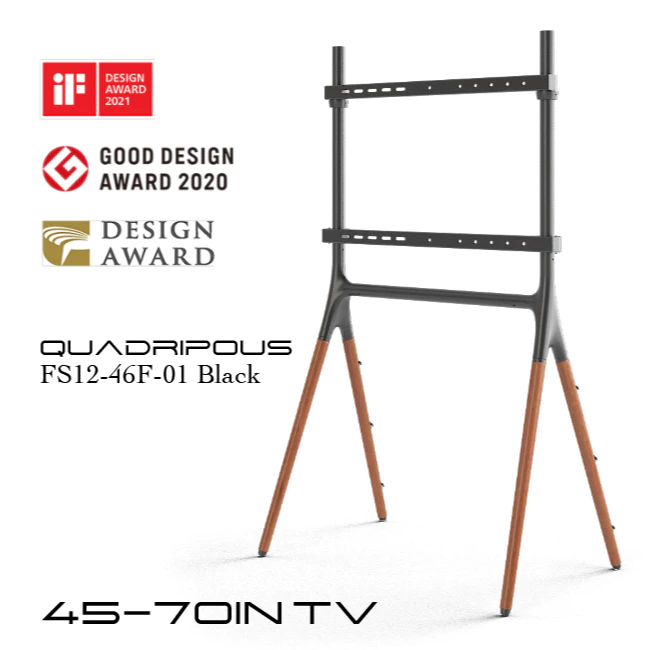 Brateck Designer Easel Tripod TV Floor Stand for 45-85 Inch TVs Up to 32kg Black Walnut - Image 4