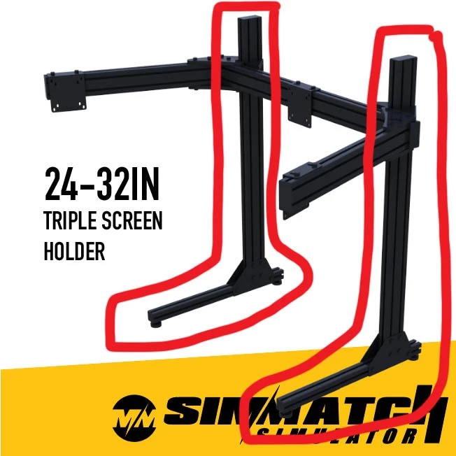 Triple Screen Stand Aluminium Profile TV Stand & Rack 24in - 32in Monitor Vesa 75 / 100mm Material 4040 / 4080 - Image 5