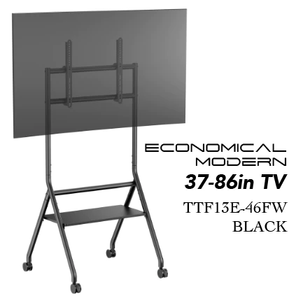 Brateck TTF13E-46FW Modern Rolling TV Stand Height Adjustable Mobile Heavy-Duty TV Trolley Cart With Wheels for 86 Inch - Image 5