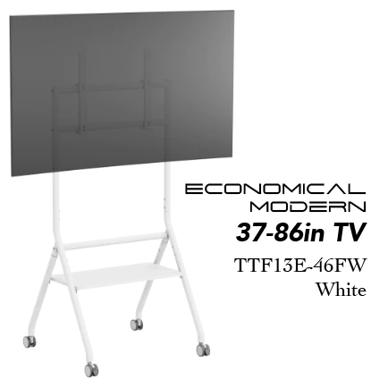 Brateck TTF13E-46FW Modern Rolling TV Stand Height Adjustable Mobile Heavy-Duty TV Trolley Cart With Wheels for 86 Inch - Image 6